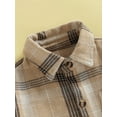 thumbnail image 5 of hirigin Kids Plaid Shirt Jacket Autumn Casual Vintage Long Sleeve Button Down Jackets with Pockets for Toddler Baby Boy Girl, 5 of 8