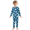 thumbnail image 3 of Dailycode Cotton Pajama Set Snug Fit Long Sleeve Top and Pants for 18M-8Y Clouds and Star, 3 of 7