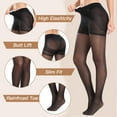 thumbnail image 4 of Manzi 2 Pairs Control Top Pantyhose Sheer 40D High Waist Sheer Tights For Women With Reinforced Toes, 4 of 8