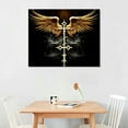 thumbnail image 2 of RUIYC For the Spirit God Gave US - 1:7- Christain Wall Decor, Bible Scripture Wall Art Print w/Cross & Angel Wings Makes Ideal Wall Decor For Home Decor, Office and Church Decor, 20x16in, 2 of 4