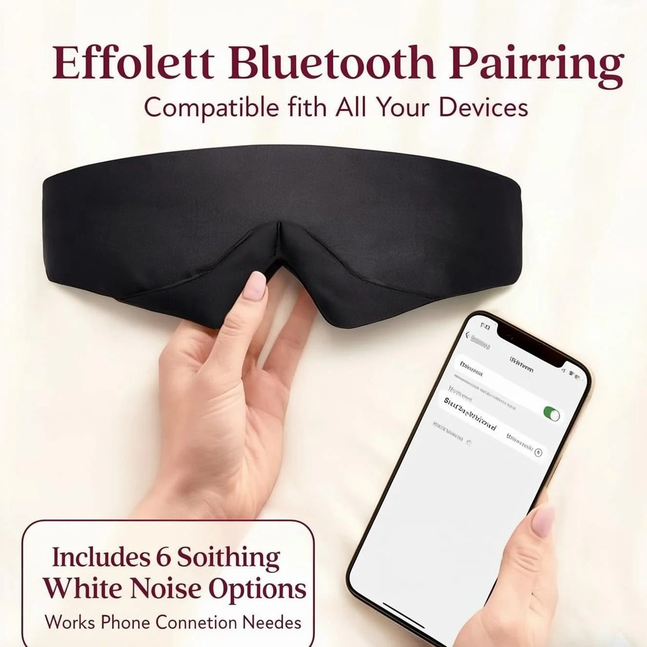 FACEMOON Bluetooth 5.4 Sleep Headphones with Eye Mask HD Stereo Speakers for Travel Relaxation Comfort