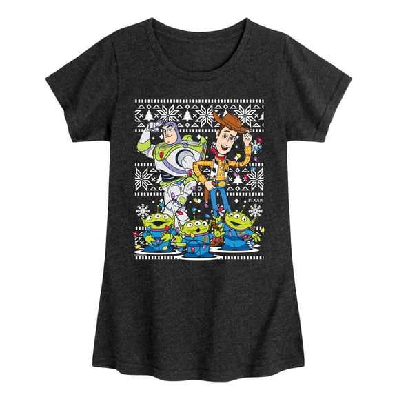 Toy Story - Christmas - Youth Girls Fitted Short Sleeve T-Shirt