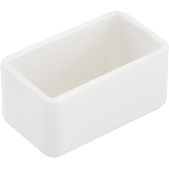 Global Industrial Plastic End Cap, 1-5/8 x 7/8", White, Lot of 5