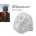thumbnail image 3 of Studded Full Face Cover, Silver Studded Halloween Face Cover  For Cosplay, 3 of 8
