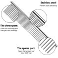 thumbnail image 4 of Baweave Dog Grooming Comb Metal Dog Combs with Rounded Ends Stainless Steel Teeth Grooming Tool for Pets 4  Pcs, 4 of 6