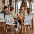 thumbnail image 5 of Christmas Snowman Chair Covers Set of 6 Xmas Tree Snowflake Bird Winter Gray Chair Back Covers Stretch Removable Washable Slipcovers Protector for Dining Room Kitchen Party Decor, 5 of 5