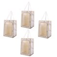 thumbnail image 3 of Toyvian 4Pcs Flower Bouquet Packing Bags White Paper Tote with Clear Display Window, 3 of 8