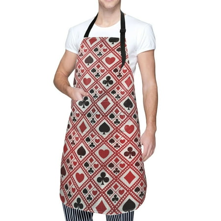 

Kdxio Poker Apron with Pockets Adjustable Kitchen Aprons for Men Women Waterproof Aprons for Cooking Drawing Crafting Baking Household Cleaning