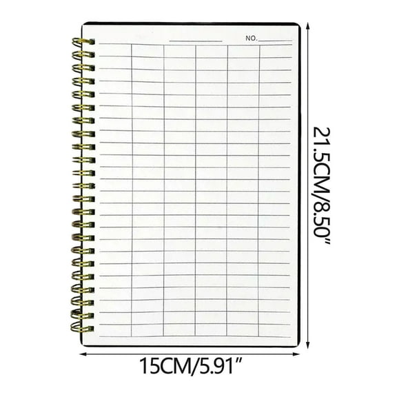 SLYNSHome Check Paper Notebook,Spiral Notebook Journal 5.9x8.5 inch Grid Notebooks for Women Men Plastic Hardcover Spiral Journals Work Supplies