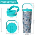 thumbnail image 4 of 30oz Handheld Travel Tumbler with Handle – Double Wall Stainless Steel Insulated Cup, Flip Straw Lid, Leak-Proof & BPA-Free for Hot and Cold Drinks – Durable Coffee & Juice Mug Pink, 4 of 7