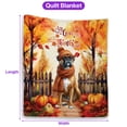 thumbnail image 5 of Happy Thanksgiving Boxer Give Thanks Fall Beanie Scarf Welcome Quilt Blanket Boxers Dog Lover Gifts Idea Cozy Comforter Throw Blanket - 00020, 5 of 5