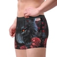 thumbnail image 2 of Yiaed Rose Full Moon Black Wolf Print Men's Soft Cotton Boxer Shorts Breathable Boxers Underwear Moisture-Wicking Underwear Stretch Boxer Briefs for Man-Medium, 2 of 5