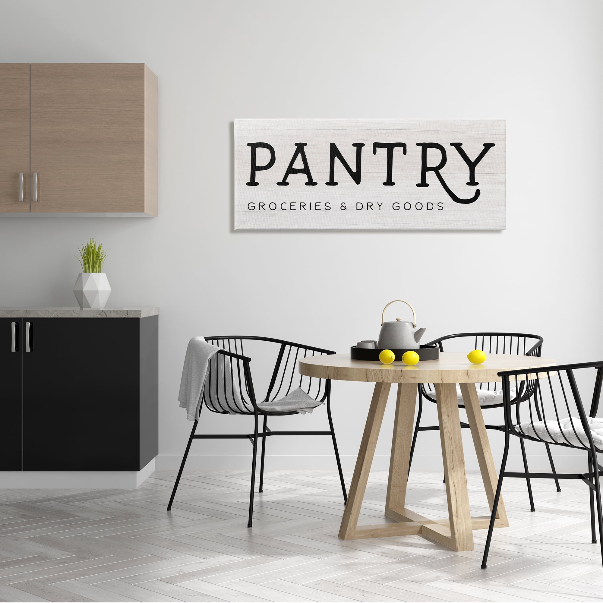 Stupell Industries Rustic Pantry Sign Text Groceries Dry Goods Canvas Wall Art, 48 x 20, Design by Daphne Polselli