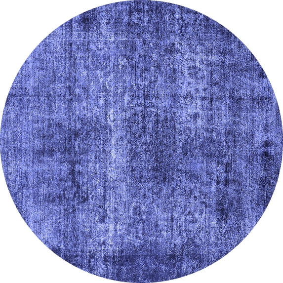 Ahgly Company Indoor Round Oriental Blue Industrial Area Rugs, 5' Round