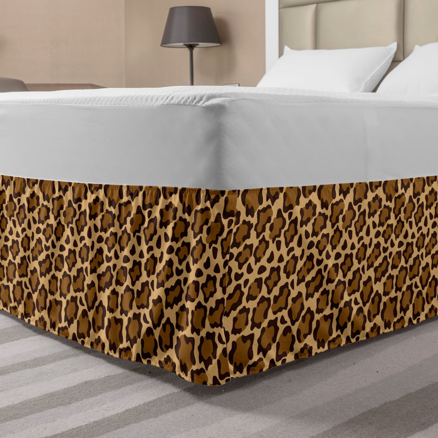 Leopard Print Bed Skirt, Rhythmic Altered Version of Panther Specie Big