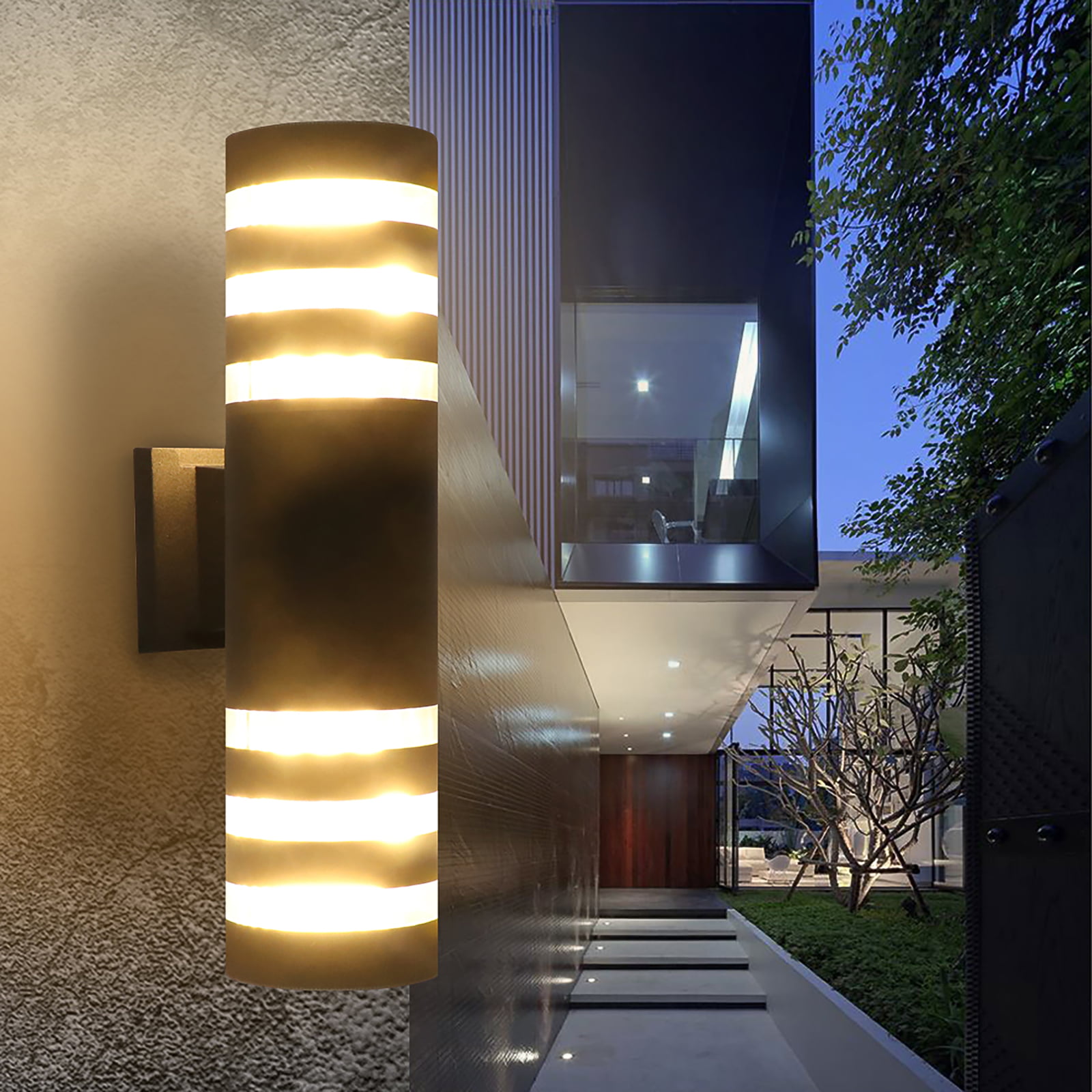 Modern LED Wall Light Waterproof Exterior Up Down Cylinder Sconce Lamp Fixtures 