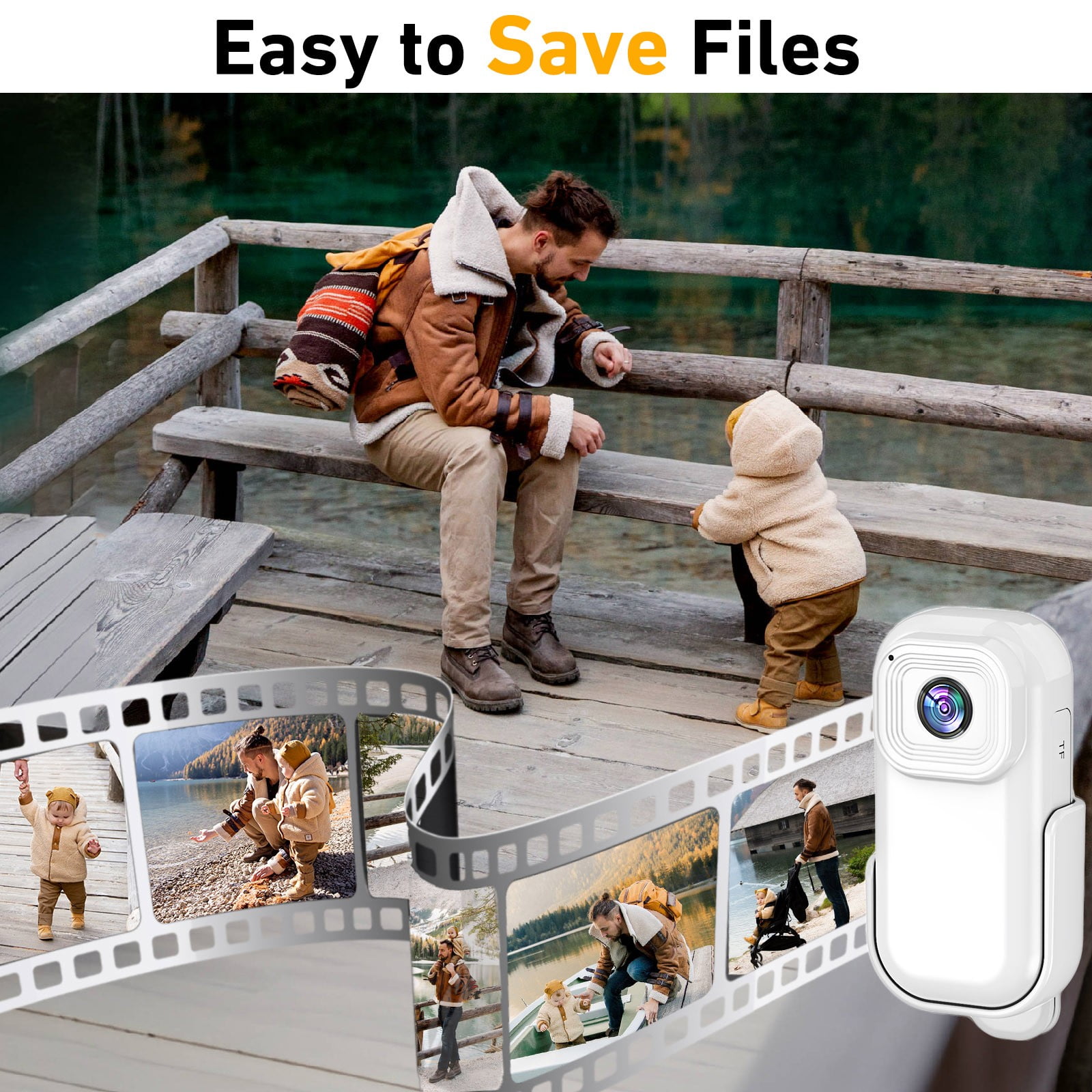 Kyusrd Gifts for Women Home Saving!1080P High-definition Screen Display Large Wide-angle Sports Recorder Mobile Phone Interconnection Pocket Thumb Camera