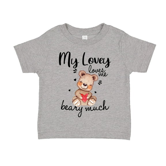 My Lovey Loves Me Beary Much Toddler T-Shirt 2T Athletic Heather
