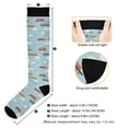 thumbnail image 3 of FORMRS Womens Knee High Socks Casual Long Thick Travel Daily Wear, 2 Pairs, Blue Trains Pattern, 3 of 6