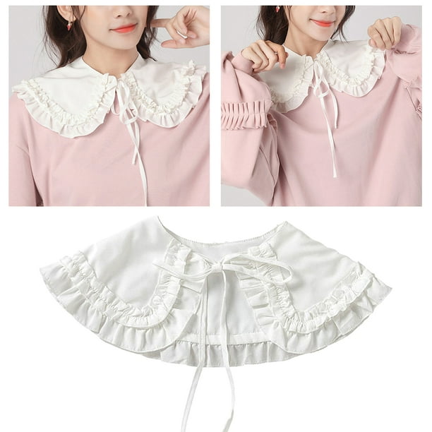 Desmontable cuello falso Colr para mujer camisa adecuada sueter vestido blusa Baoblaze Cuello falso de gasa para mujer Bodega Aurrera en linea