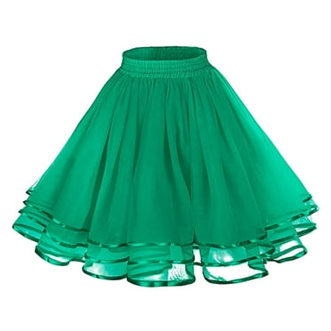 Idoravan Women's Basic Versatile Skirt Clearance Womens Basic Versatile Stretchy A-line Flared Casual Mini Skater Skirt