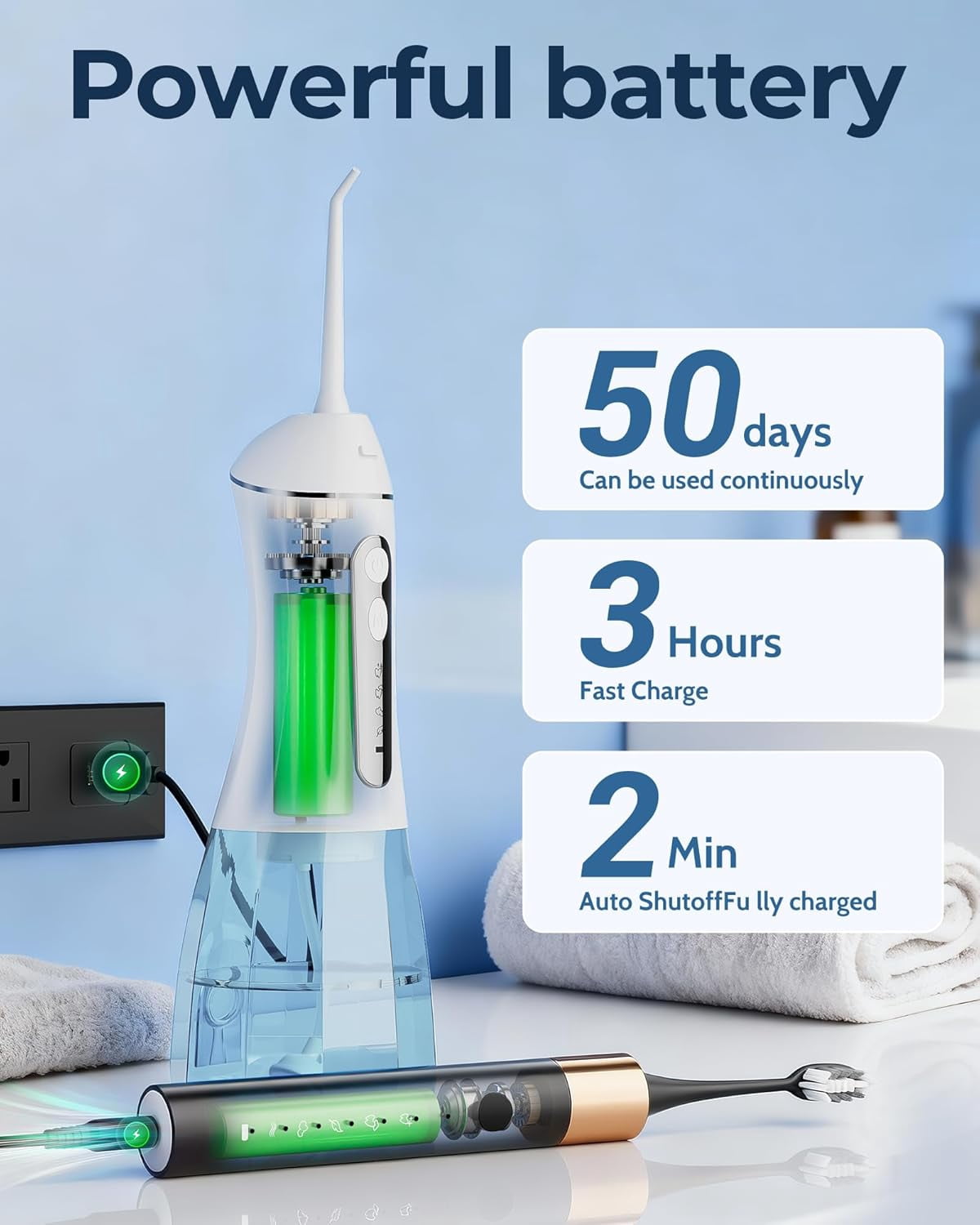 Sonic Electric Toothbrush and Electric Floss for Adults and Kids, Electric Toothbrush Water Flosser Adults, Water Dental Picks, Cleaning and Flossing Dental Care, Waterproof