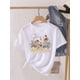 thumbnail image 4 of Camiseta estampada de manga corta para mujer, ropa con estampado de flores dulces de los años 90, Top para mujer, camiseta para mujer, ropa con cuello redondo, 4 of 5