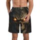thumbnail image 1 of Balery Metal Evil Skull Traje de Baño Estilo Hawaiano para Hombre, Shorts de Secado Rápido con Bolsillos-Large, 1 of 6