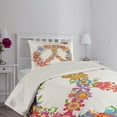 thumbnail image 2 of Ambesonne Colorful Quilted Coverlet 2 Pcs, Peace Equality Flower, Twin Size, Multicolor, 2 of 4