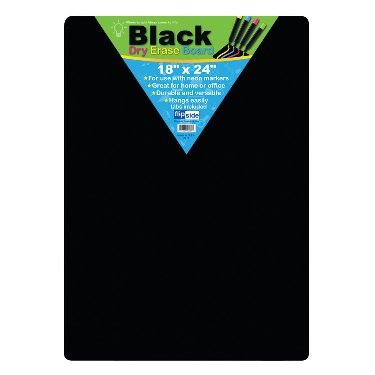 Flipside Products Black Dry Erase Board, 18" x 24", Pack of 2