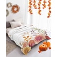 thumbnail image 4 of Flannel Throw Blanket for Couch Sofa Bed,Thanksgiving Flower Fall Eucalyptus Soft Cozy Warm Fuzzy Blanket 40x50in,Lightweight Fleece Blanket, 4 of 6