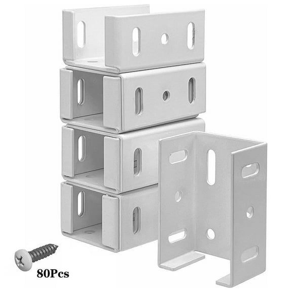 YASONIC Heavy Duty Aluminum Fence Bracket For Vinyl Fencing Panel To Post Connection Fence Panel To Post Connector Rails Garden Supplies