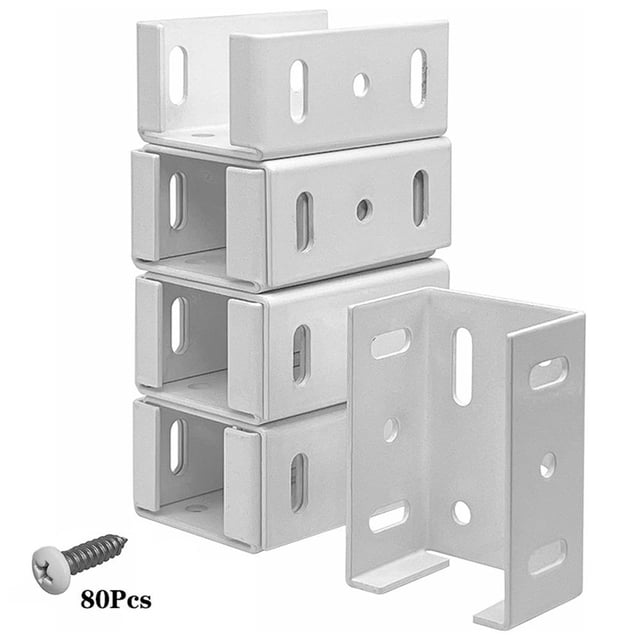 BUYISI Heavy Duty Aluminum Fence Bracket For Vinyl Fencing Panel To Post Connection Fence Panel To Post Connector Rails Garden Supplies
