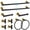 Black+gold-10-Pieces Set, variant on Bath Accessories Set Brushed Nickel 10-Pieces Set Wall Mounted Use
