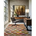 thumbnail image 6 of Unique Loom Chindi Trellis Collection Area Rug - Arabesque (5' 1" x 8' Rectangle Multi/Black), 6 of 8