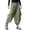 Army Green-b, variant on Men Hippie Harem Pants Baggy Linen Boho Yoga Pants Summer Beach Pants Casual Drop Crotch Trouser Casual Loose Wide Leg Lounge Bottoms