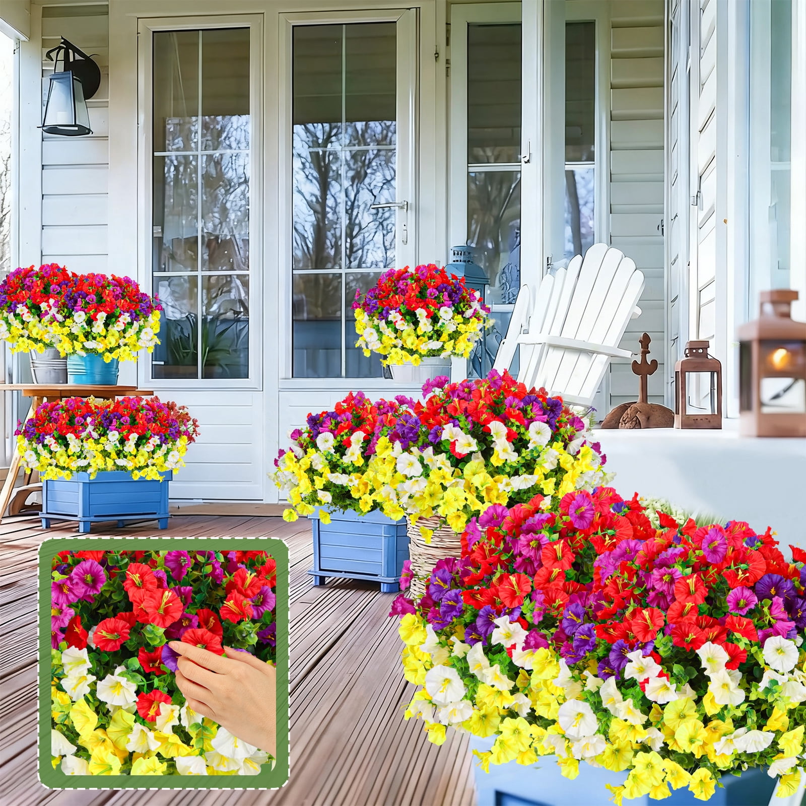 VKFVKF 24 Bundles Artificial Flowers for Outdoors