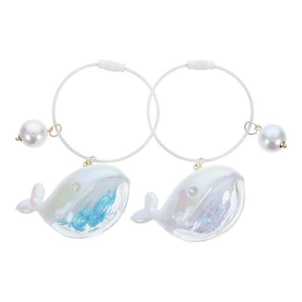 BRIGHTFUFU 2 piezas de llaves de delfines lindos llaveros de automóviles creativos accesorios de billetera para parejas para parejas de San Valentín Día de San Valentín