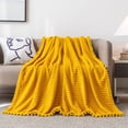 thumbnail image 2 of Manta polar DISSA de 130 x 160 cm, suave, de felpa, color amarillo, 2 of 6