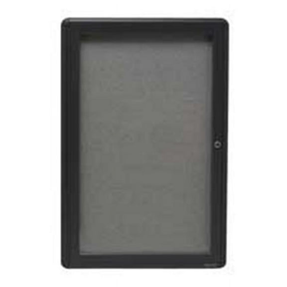 Quartet QRT2363L Indoor Bulletin Board- Fabric- 1 Door- 2ft.x3ft.- Radius Frame- Gy