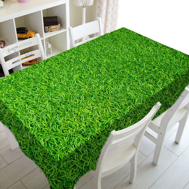 Manteles rectangulares con estampado de campo de fútbol de hierba, decoración de fiesta de mesa, antimanchas mantel impermeable, cubierta de mesa qym unisex