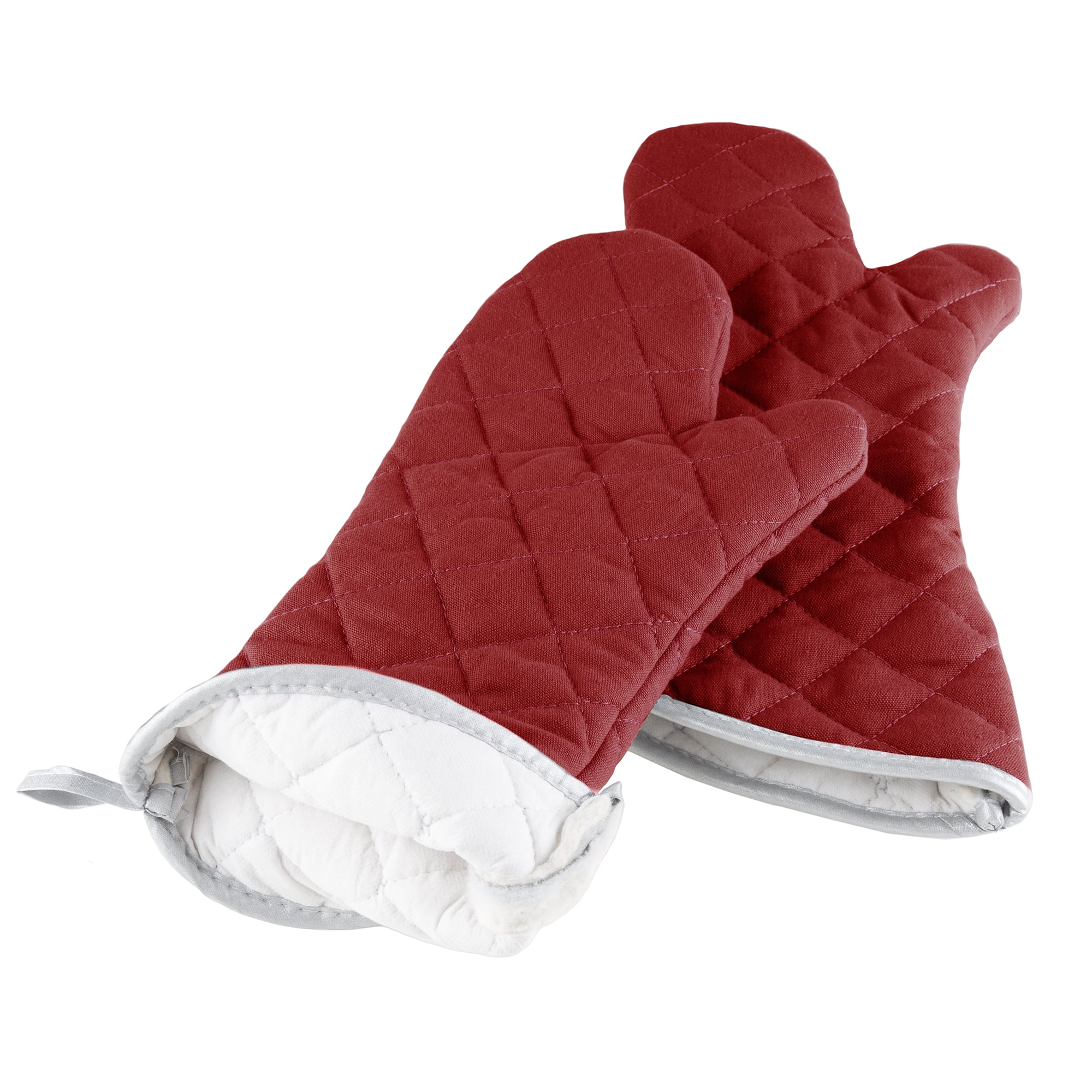 Lavish Home Silicone Red Oven Mitts with Quilted Lining (2-Pack) HW6900001  - The Home Depot