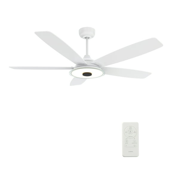 Smaair Striker 56" Smart White Ceiling Fan with Remote and Light Kit