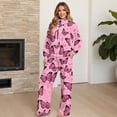 thumbnail image 3 of Renewold Valentine's Day Two Piece Lounge Sets for Women Drawstring Wide Leg Sweatpants Long Sleeve Pullover Matching Set Oversized Tracksuit Holiday Outfits, Heart Butterfly Print Pink, L, 3 of 7