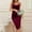 Wine, variant on Lilgiuy Women Fashion Tassel Suspenders Sequin Charming Buttocks Sleeveless V-Neck Dresses Plus Size Skirt for Girls
