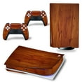 thumbnail image 3 of Autocollant de Peau de Disque Standard PS5 Grain de Bois Housse Amovible PVC Vinyle pour Console PS5 et 2 Manettes PS5Disk-3052, 3 of 5