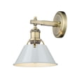 thumbnail image 3 of 3306-BA1 AB-DB Golden Lighting Orwell - 1 Light Bath Vanity-9.88 Inches Tall and 7.5 Inches Wide-Aged Brass Finish-Dusky Blue Shade Color, 3 of 3