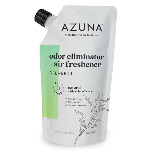 Recambio de gel purificador de aire Azuna totalmente natural para eliminar olores, 350 ml