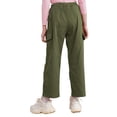 thumbnail image 2 of ranrann Girls Cargo Pants Casual Elastic Waist Loose Baggy Trousers Jazz Hip Hop Dancewear Green 16, 2 of 6