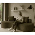 thumbnail image 5 of Resenkos Compressed Sofa, Double Crescent Sofa, Luxurious Corduroy Fabric, High-Density Pure Sponge, Ergonomic Design, Smoke Green, 5 of 10